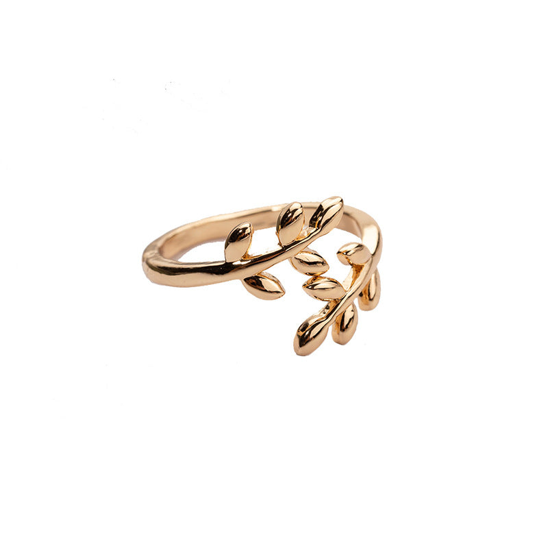 Elegant Leaf Ring - Gold Copper Statement Jewelry for Women