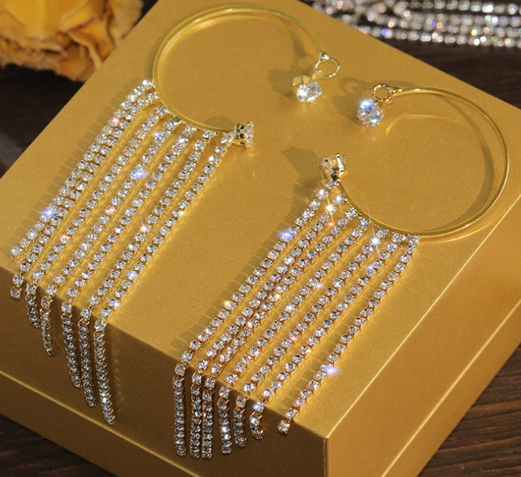 Elegant Long Tassel Earrings - Waterproof Gold & Silver Statement Jewelry