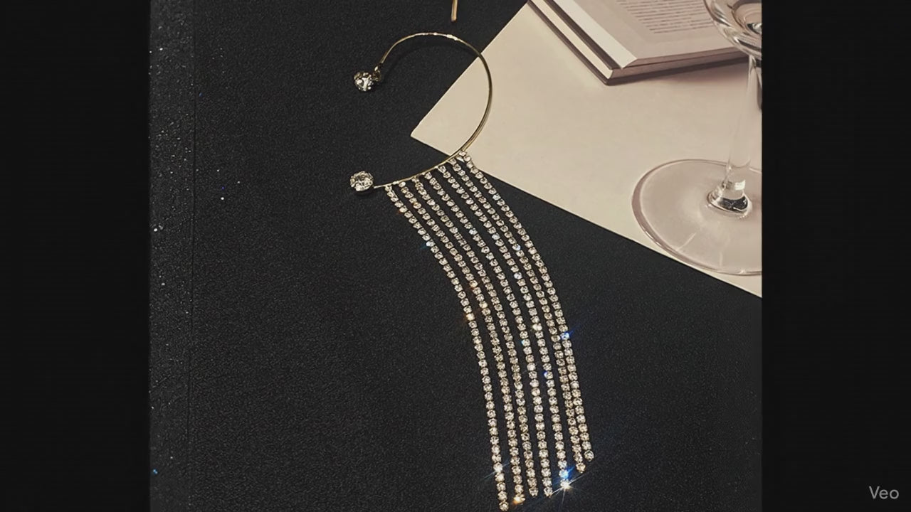 Elegant Long Tassel Earrings - Waterproof Gold & Silver Statement Jewelry